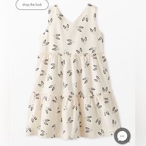 NWT Hanna Andersson Cream Linen Bunny Dress 6-7